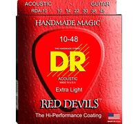 DR Strings RDA10 10-48 Lite Set Handmade Red Devils Coated Acoustic Strings