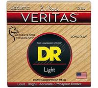 DR Strings Veritas Coated Core Technology Acoustic Guitar Strings, Light 12-54, 3-Pack (VTA-12-3PK)