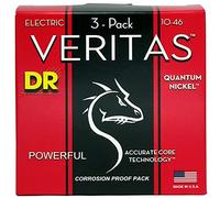 DR Strings Veritas Coated Core Technology Electric Guitar Strings, Medium 10-46, 3-Pack (VTE-10-3PK)