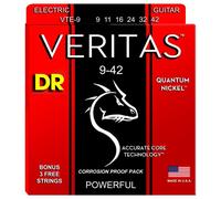 DR VTE-9 Strings VERITAS™ - Coated Core Technology Electric Guitar Strings: Light 9-42, Silver