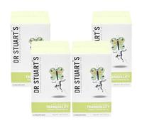 Dr Stuart’s Tranquillity Herbal Tea - 15 Enveloped Bags | Calming Herbal Infusion with Limeflowers, Hawthorn, Yarrow & Fennel | Naturally Caffeine-Free Relaxation Blend | (Pack of 4) from SuperfoodUK