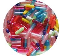DR T&T 100 assorted size and colour gelatine capsules size 000,00,0,1,2,3,4,5