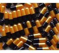DR T&T 200 Empty gelatin gelatine Capsules capsule gold black body top separated two pieces