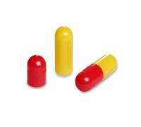 DR T&T size2 Size 2 Gelatine Gelatin Capsule red Yellow Body top Separated (100)