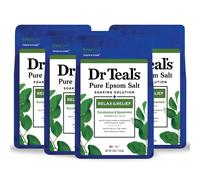 Dr Teal's Pure Epsom Magnesium Salt Soak Relax & Relief with Eucalyptus and Spearmint 3 lb (Pack of 4)