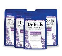 Dr Teal's Pure Epsom Salt, Soothe & Sleep with Lavender, 3 lb (Pack of 4) (Packaging May Vary)