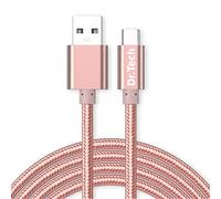 Dr.Tech USB C Cable, [3-Pack/1M+2M+3M] USB Type C Fast Charging Cable - Nylon Braided USB C Sync Cable for Galaxy S10/S9/S8+/S8, MacBook, iPad Pro 2018, Sony XZ, HTC 10, OnePlus 5T, Huawei P9 etc.