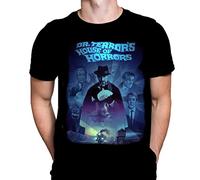 Dr Terror's House of Horrors Mens Tshirt Halloween Gothic Horror Print, Black Graphic T-Shirt, Movie Poster Tee