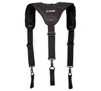 Dr.TOUGH Men's 3 point Padded Suspenders, Black, Nylon, Clip Closure, Construction Work