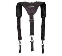 Dr.TOUGH Tool Belt Suspenders Padded Carpenter Construction Electrician Work Suspender with Attachment Loops, Black, One Size