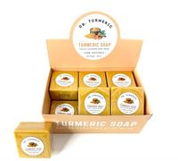 Dr. Turmeric Turmeric Face & Body Cleansing Soap Bar, Moisturizing, Foaming, Deep Cleansing, Evens Skin Tone, Refreshing Scent, Radiant Skin | Pack of 12