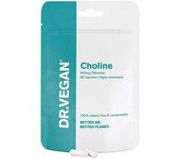 Choline Bitartrate 600mg Supplement | Brain and Memory Function | 60 Vegan Capsules | Two-A-Day | DR.VEGAN