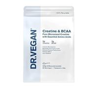 DR VEGAN Creatine Monohydrate & BCAAs Powder | 30 Servings, Unflavoured (240g) | 5000mg Pure Micronised Creatine Powder & 3000mg BCAAs | Zero Additives, Dairy & Gluten Free