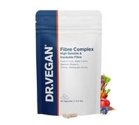 DR.VEGAN® Fibre Complex | Vegan High Fibre Supplement | Psyllium Husk, Apple, Carrot & Beetroot Fibre | Additive-Free, Gluten-Free | 60 Capsules, 2-A-Day