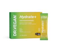 DR.VEGAN Hydrate+ | Electrolyte Sachets, Informed Sport Certified, with Vitamin B12 & C, L-Taurine | Natural Lemon | No Sugar or Artificial Sweeteners | 15 Ready-to-Mix Sachets