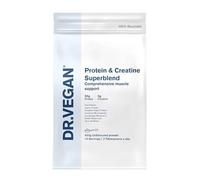 DR VEGAN Protein & Creatine Superblend | Plant Based Protein Powder, Unflavoured (450g) | 20g Pea, Pumpkin & Hemp Protein, 3g Creatine, 200mg Reishi & Cordyceps Mushrooms | Dairy & Gluten Free