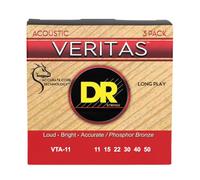 DR Veritas Acoustic Guitar Strings 3 Pack - Custom Light 11-50 - Durable, Stable Sound