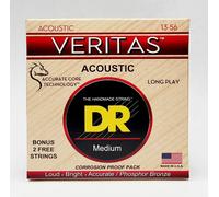 DR Strings VERITAS™ - Coated Core Technology Acoustic Guitar Strings: Medium 13-56