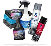 Dr. Wack S100 Motorcycle Cleaning & Maintenance Pack, Quick Cleaner 0.5L, White Chain Spray 0.4L, Colour Refreshment 0.3L, A1 High-End Spray Wax 0.5L + 3 x detailmate Microfibre Cloths