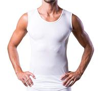 Dr.Walt - Men's Singlet Vest Produced with Technical Sports Yarns for Everyday use, Thermal, Ultralight and Bacteriostatic, Seamless, Sleeveless and Invisible Under the Shirts. White