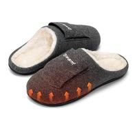 Dr.warm Electric Heated Slippers, Winter Heating Slippers, Plush Foot Warmer with 2 x 5000 mAh Rechargeable Battery for Women Men (XL, Grey)