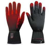 Dr.warm Heated Gloves Liners for Men and Women, Anti-Slip Touch Screen Rechargeable Heated Gloves (Black, XL)