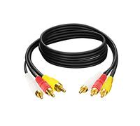 DR. WATCH Premium 3 RCA Phono Male Plug to 3 RCA Phono Male Plug Cable - 1.5 M (4.92 ft) Audio Video AV TV Cable Lead - Premium Connection for Enhanced Audio and Video Experience