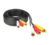 DR. WATCH Premium 3 RCA Phono Male Plug to 3 RCA Phono Male Plug Cable - 10 M (32.81 ft) Audio Video AV TV Cable Lead for Enhanced Audio and Video Experience