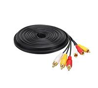 DR. WATCH Premium 3 RCA/Phono Male Plug to 3 RCA/Phono Male Plug Cable RCA Audio Video AV TV Cable Lead - Connection for Enhanced Audio and Video Experience (15 M [49.21 ft])