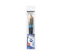 Daler-Rowney Aquafine Watercolour & Gouache Painting Brush Wallet Set, 3 Assorted Short Handle Brushes, Soft Synthetic & Sable Hair, Ideal for Professional & Students