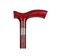 Dr. Watson Classic Fritz Walking Stick - Handcrafted Ash Wood Cane with Polished Stainless Steel Collar (Mahogany)