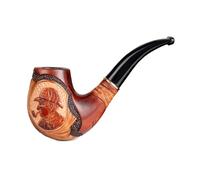 Dr. Watson Sherlock Holmes Tobacco Pipe, Collectable Series, Hand-Carved Pear Wood Pipe for 9mm Filter, Bent Stem, Acrylic Mouthpiece