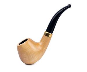 Dr. Watson - Tobacco Pipe, classic Bent Apple shape, Handcrafted from Maple Wood, Fits 9mm Filter (Natural)
