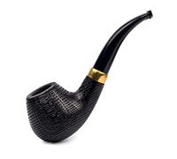 Dr. Watson - Tobacco Pipe, classic Bent Apple shape, Handcrafted from Oak Wood, Fits 9mm Filter (Rusticated)