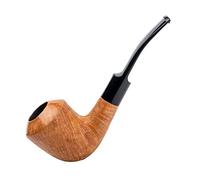 Dr. Watson - Tobacco Pipe, classic Bent Dublin shape, Handcrafted from Briar Root, Fits 9mm filter (Gold)