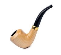 Dr. Watson - Tobacco Pipe, classic Bent Dublin shape, Handcrafted from Maple Wood, Fits 9mm Filter (Natural)
