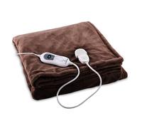 KLARSTEIN Dr. Watson - Electric Blanket, Cosy Blanket, Heated Blanket, Warm Blanket, Three Power Levels, Washable, Heated Throw - 180 x 130 cm, Brown