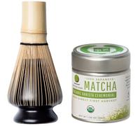 Dr. Weil Matcha Kari Mini Matcha Tea Set - Black- Ceremonial Organic Matcha with Whisk & Holder