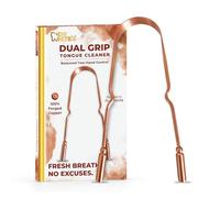 Dr. White’s Copper Tongue Scraper - Dentist-Designed Tongue Cleaner Tool for Fresh Breath, Dual-Grip, Rust-Resistant, Built to Last - 100% Forged Copper, For Adults & Kids