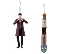 Dr Who 4.5" 11th Doctor & Sonic Screwdriver Xmas Ornament
