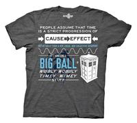 Dr. Who Doctor Who Wibbly Wobbly Quote Adult Gray T-Shirt (Adult Small)