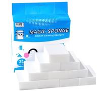 Dr.Wow 21-Pack Magic Eraser Sponges - 3.94" × 2.76" × 1.18" Durable Kitchen & Bathroom Cleaning Pads Water-Activated Melamine Sponge