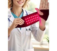 Dr.WYFOOT Red Light Therapy Wristband with Heat & Massage - 36 LED Lights, 5 Massage Levels & 3 Heat Settings, Rechargeable Portable Design(1Pce Black)