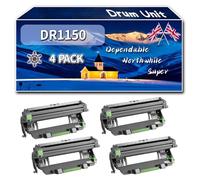 DR1150 Drum Unit Compatible for Brother DCP-L1640W DCP-L1642W DCP-L1660W HL-L1240W HL-L1242W Printers, High-Definition Printing Effect with Chip, 20000 Pages (4 Pack Black)