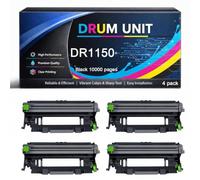 DR1150 Drum Unit Compatible for Brother DR 1150 TN1150 10000pages | for DCP-L1640W DCP-L1642W DCP-L1660W DCP-L1640WXL DCP-L1642WXL HL-L1240W HL-L1242W HL-L1242WXL Printers,Black-4pack