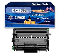 DR2100 Drum Unit Compatible for Brother DCP-7030 DCP-7040 HL-2140 HL-2150 HL-2150N Printers, High-Definition Printing Effect with Chip, 12000 Pages (1 Pack Black)