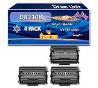 DR2100 Drum Unit Compatible for Brother DCP-7030 DCP-7040 HL-2140 HL-2150 HL-2150N Printers, High-Definition Printing Effect with Chip, 12000 Pages (4 Pack Black)