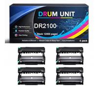 DR2100 Drum Unit Compatible for Brother DR 2100 TN2120 12000pages | for DCP-7030 DCP-7040 HL-2120 HL-2125 HL-2140 HL-2150 HL-2170 MFC-7040 MFC-7320 MFC-7440 MFC-7840 Printers,Black-4pack