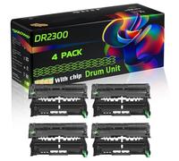 DR2300 Compatible for Brother Drum Unit with Chip DCP-L2500D DCP-L2520DW DCP-L2540DN Printers (4 Pack Black)