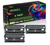 DR230CL Compatible for Brother Drum Unit with Chip DCP-9010 HL-3040CN HL-3070CW MFC-9120CN Printers (3 Pack Black)